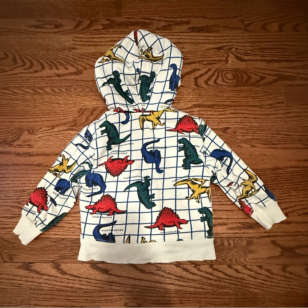 Hanna Andersson Sherpa Lined Dinosaur Hoodie 3T - Picture 2 of 11